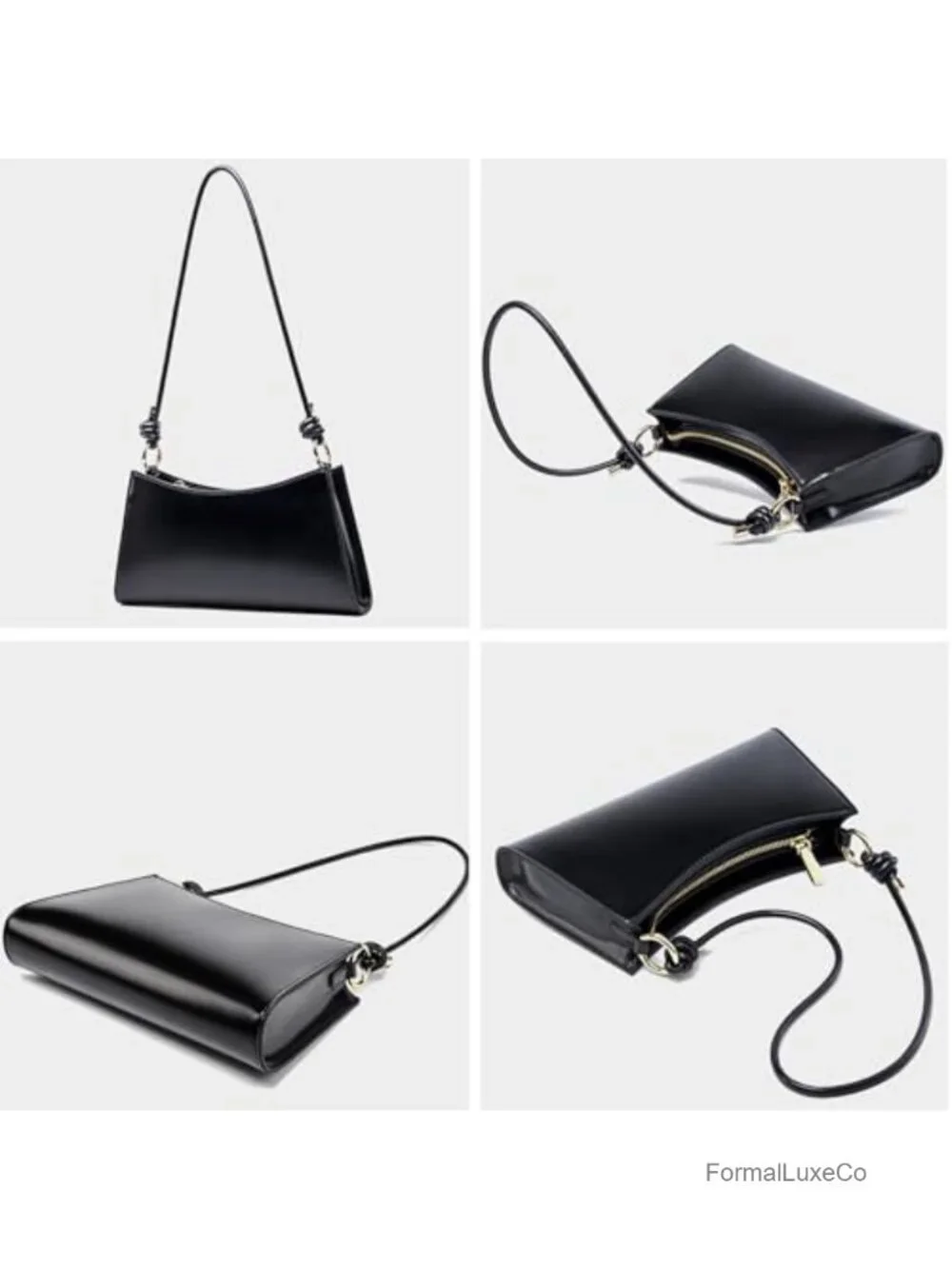 Genuine Leather Hobo Handbag Shoulder Bag Underarm Bag Evening Bag